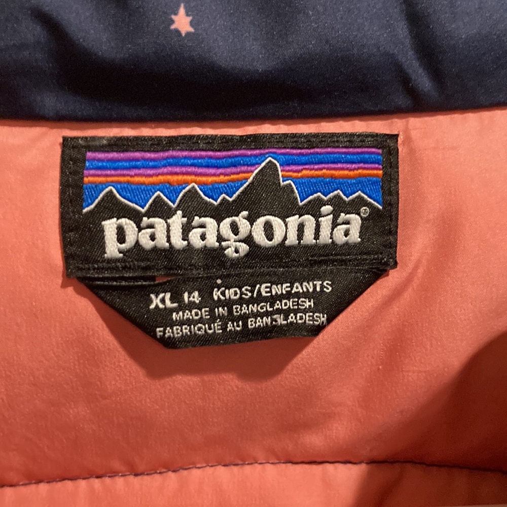 Patagonia Kids Puffer Jacket - Navy with Pink Accents - Picture 5 of 11